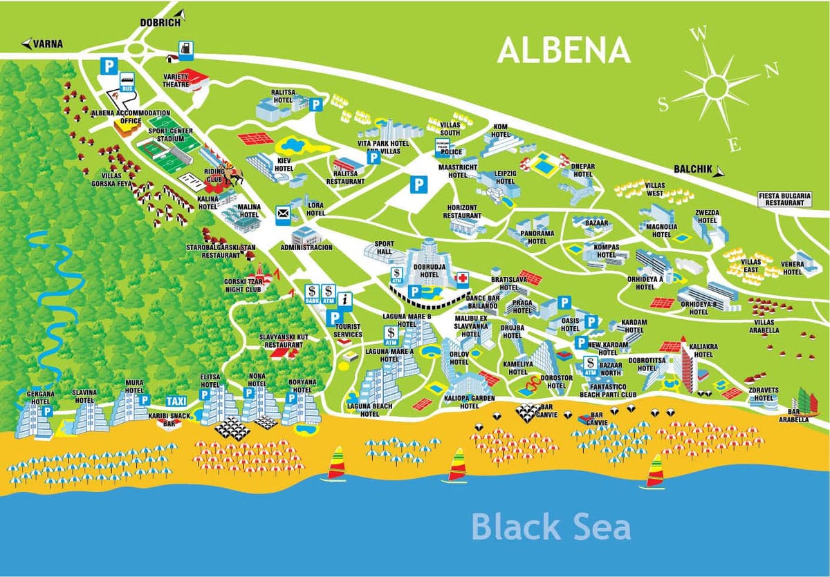 térkép Bulgária albena