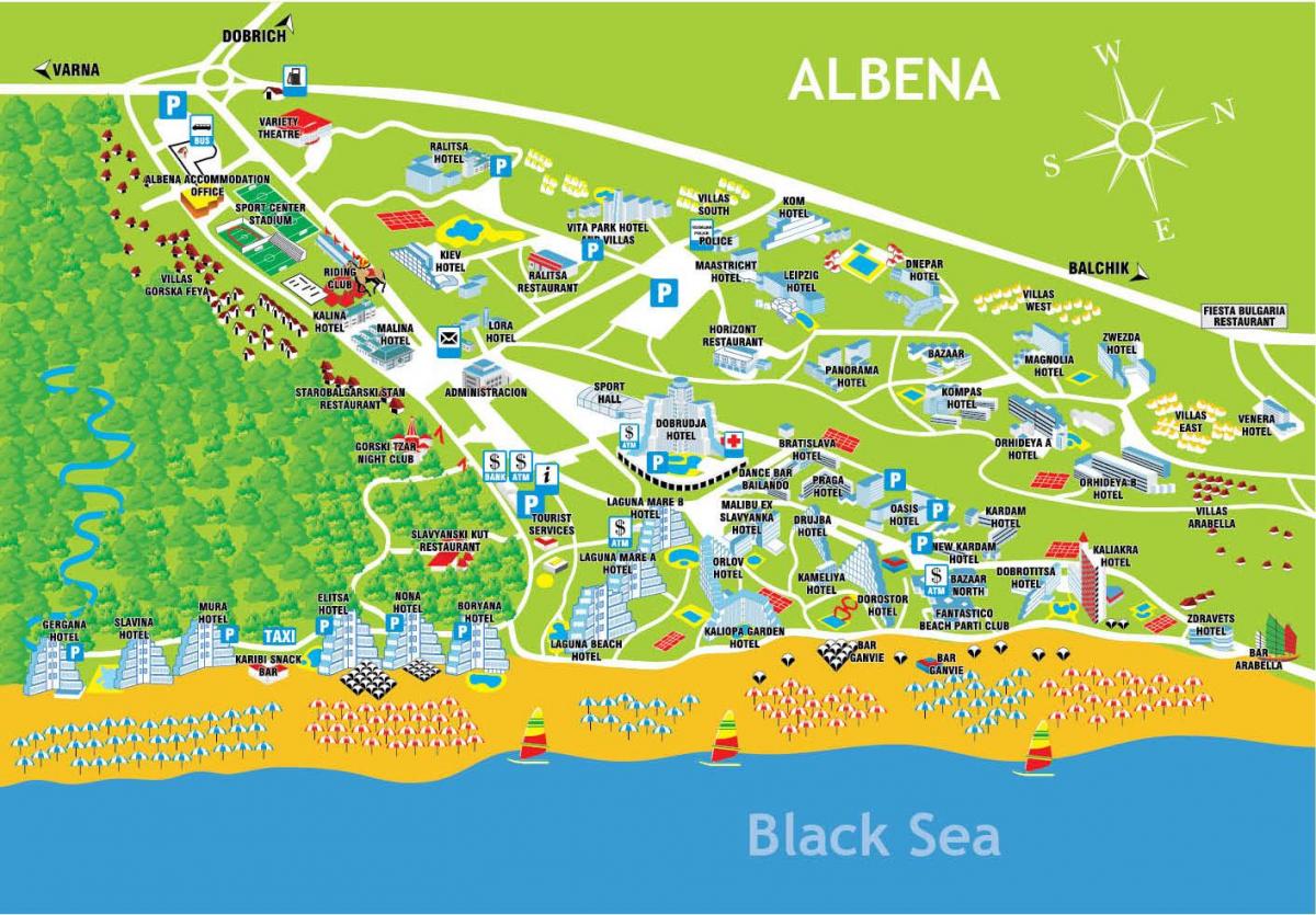 térkép Bulgária albena