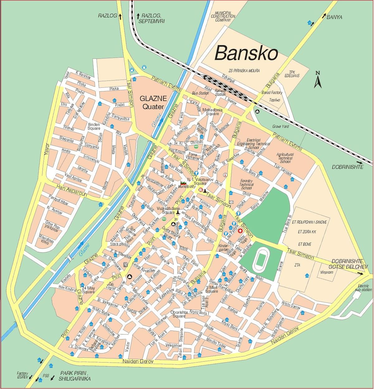 Bulgária banskói térkép