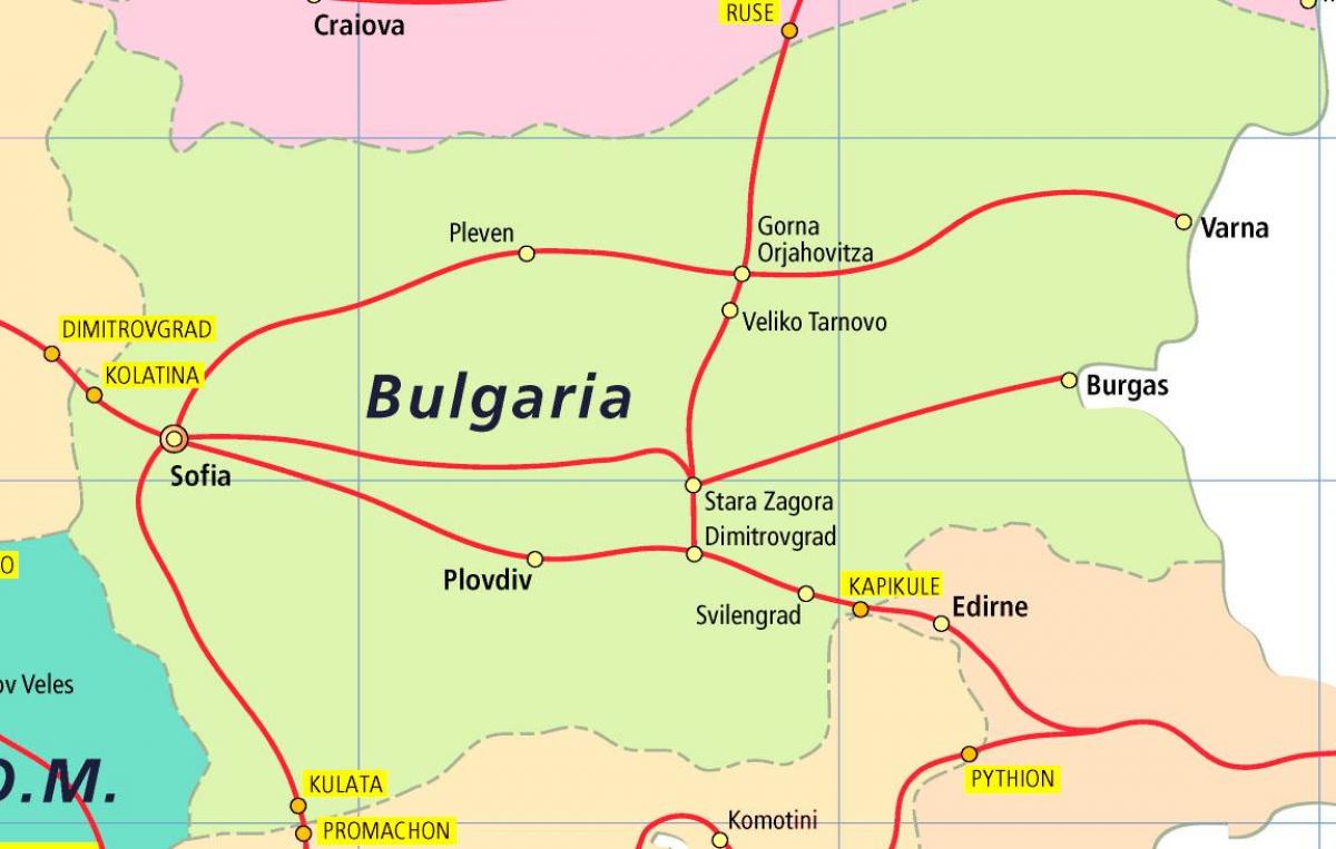 Bulgária vonat térkép