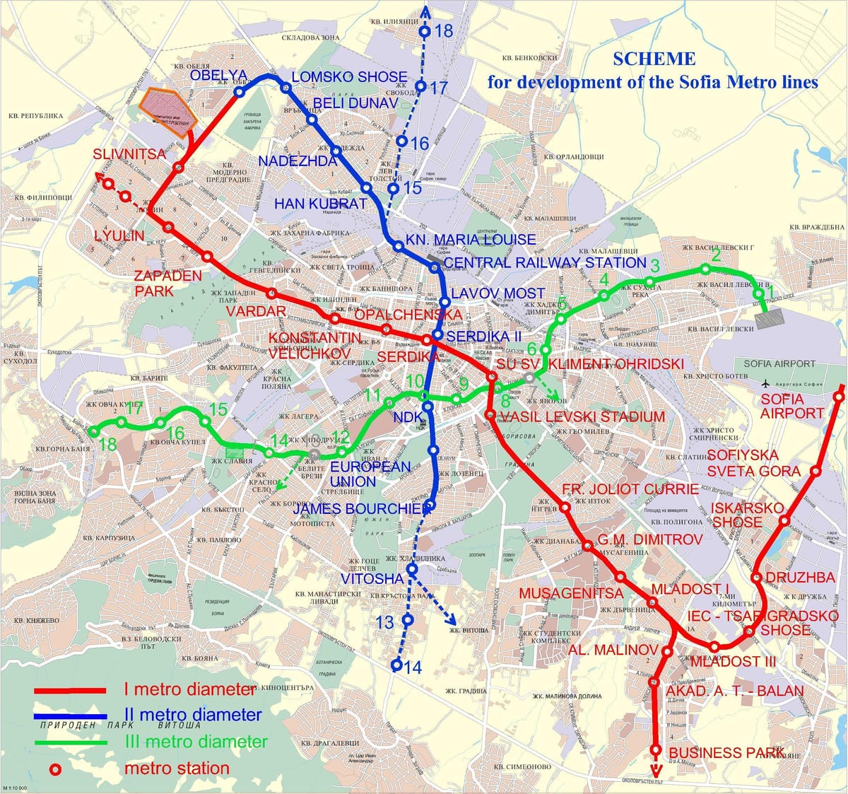 térkép Bulgária metró