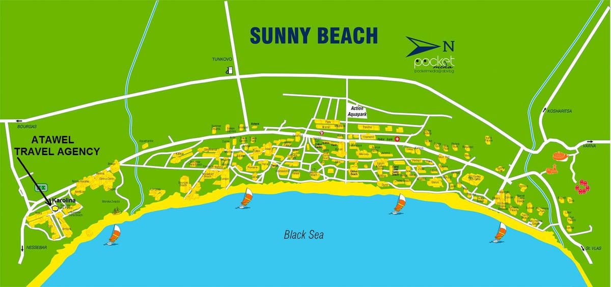 térkép Bulgária sunny beach