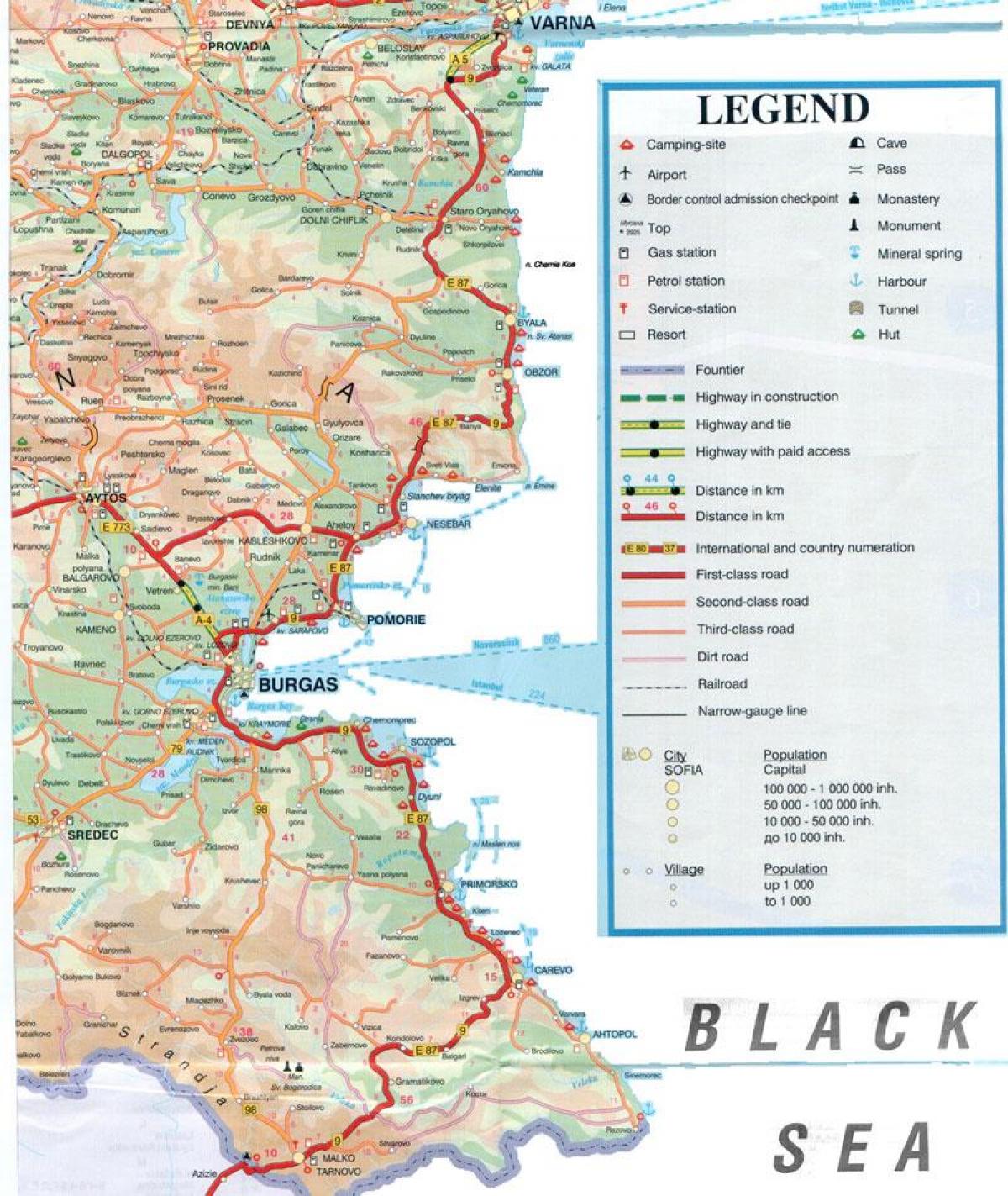 Bolgár fekete-tenger partján térkép