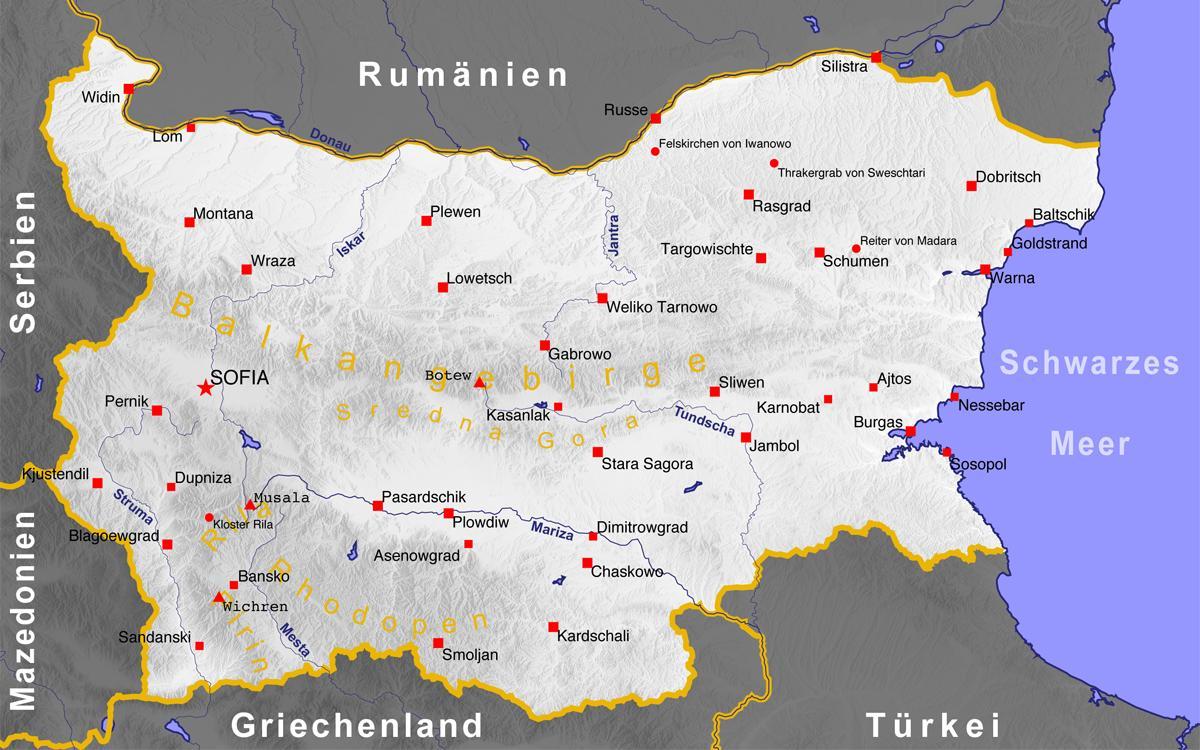Bulgária városok térkép