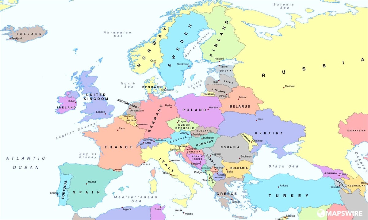 európa térképe mutatja, Bulgária