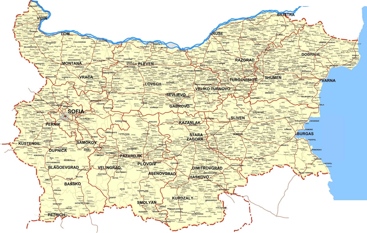 Bulgária ország térkép
