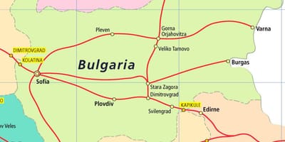 Bulgária vonat térkép