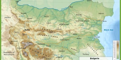 Bulgária topográfiai térkép