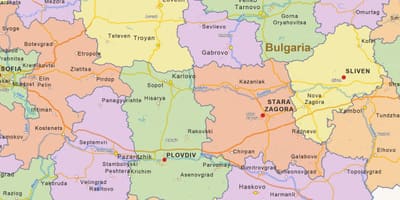 Térkép Bulgária politikai