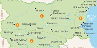Bulgária régiók térkép