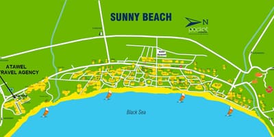 Térkép Bulgária sunny beach