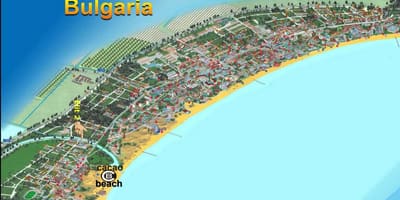 Térkép cacao beach Bulgária